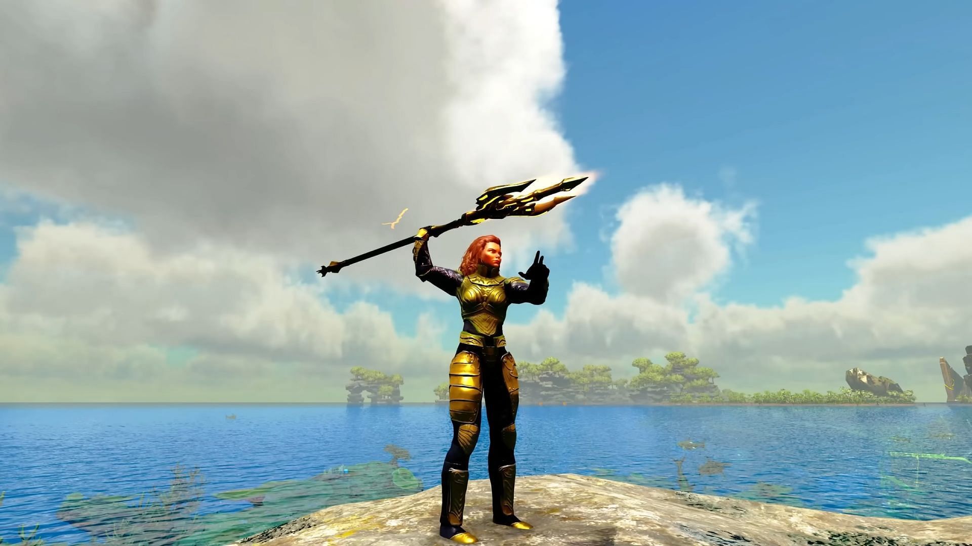 Trident weapon in ARK Aquatica (Image via Snail Games USA)